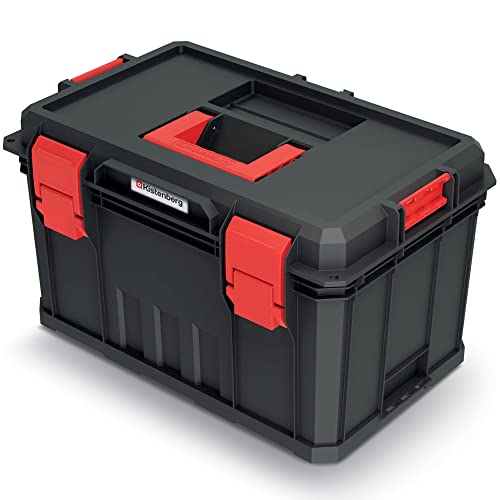 Kistenberg Werkzeugmodule Werkzeugkiste Werkzeugkoffer Werkzeugkasten Werkzeugbox mit 2x Trennwänden, 2x Organizer, Tragfähigkeit von 50 kg, Kunststoff, Modular Solution 530 x 355 x 310 mm