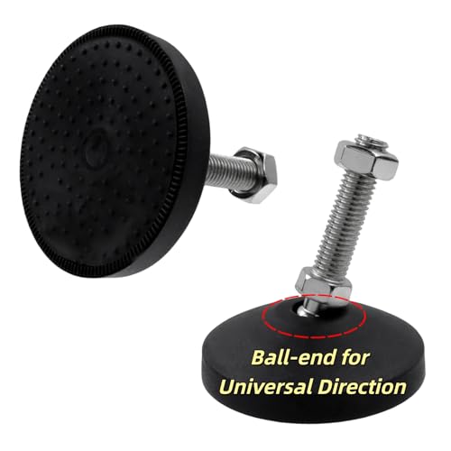 Image of M12x50mm Leveling Feet, 3.2 Inch Height & 880 lb Capacity, Heavy Duty Adjustable Swivel Furniture Glides, Threaded Rubber Feet Levelers for Table, Shelves, Workbench, Cabinet, Machine, 4Pcs
