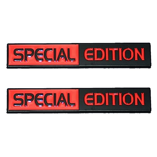 Image of 2Pc Special Edition Emblem 3D Fender Badge Car Truck Sticker Decal Fit for Universal Car Truck SUV (Red Black)