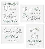 Calendars and More, Inc Wedding Signs, Double Sided Display Horizontal or Vertical, Eucalyptus Desig