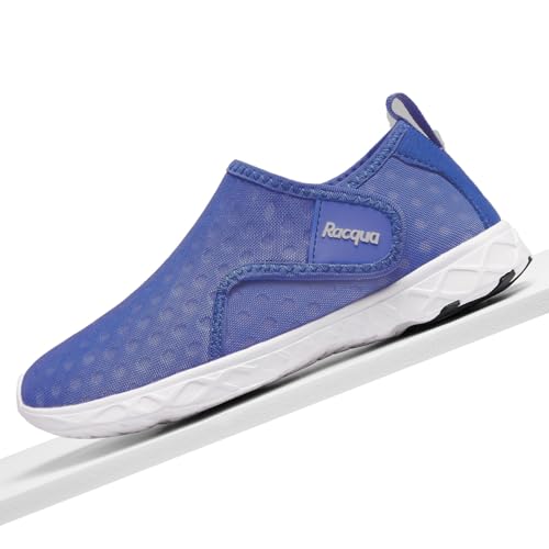Racqua Slip On Lightweight Outdoor Pool Boat Quick Dry Water Shoes Barefoot Hiking Sea Beach Surfing Diving Swim Boys Kids Girls Breathable Aqua Shoes Blue Little Kid 2 by Racqua - Used condition - Image 4