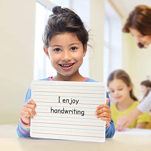 10 Pack Double Sided Whiteboard Lined Dry Erase Board For Kids 4+ Ruled Writing Board Handwriting Practice - Small White Board Dry Erase Board 9X12 Dry Erase Board With Lines Teacher Supplies #TOP5