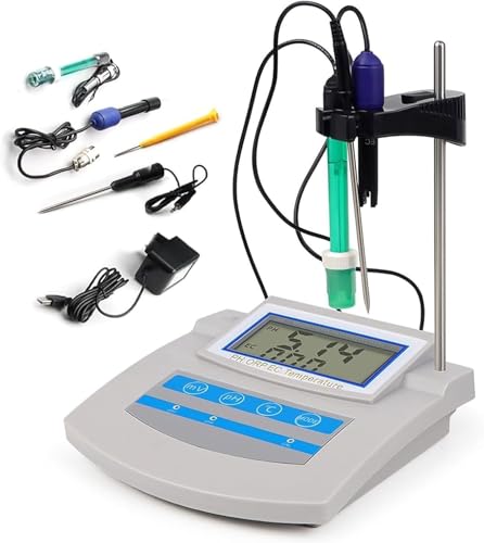 Medidor digital de temperatura pH ORP TDS EC, medidor de calidad del agua de mesa con pantalla LED para acuarios, piscinas, laboratorios, hidroponía
