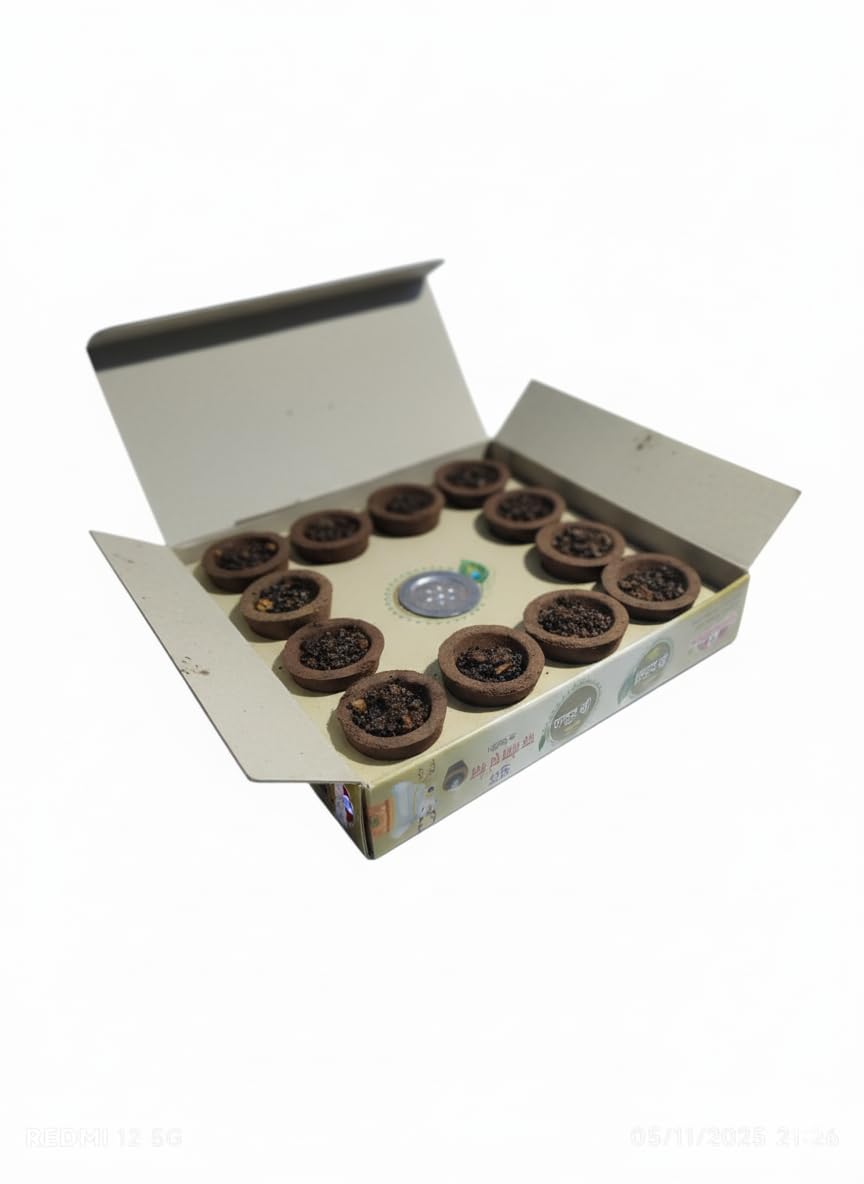 Sambrani Dhoop Cones for Traditional Pooja, Natural Cow Dung Incense Cup, 12 Pieces per Box-image-31