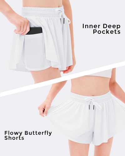 Stelle Girls Butterfly Shorts with Pockets Athletic Running Sports Skirt — view 5
