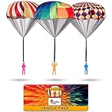 nutty toys Parachute Toys for Kids - Tangle Free Outdoor Flying Parachute Men, Top Indoor & Outside for 3 4 5 6 7 8 9 10 11 12 Year Old, Best Easter Basket Stuffers Idea 2026, Unique Boy & Girl Gifts