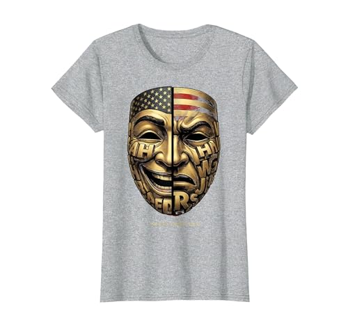 Political Comedy Gold Funny Political Humor Design T-Shirt, Women, Heather Grey, Medium