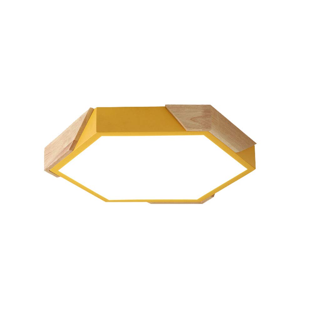 Lustres LED en bois hexagone avec eclairage de plafond performant - 8