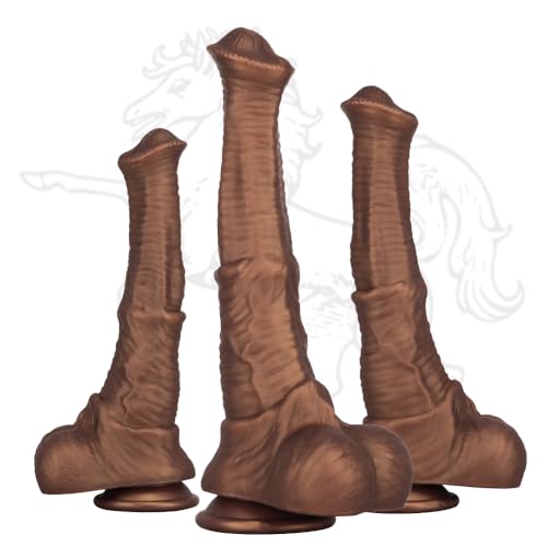 Tcskios Extra Lang Realistischer Horse Dildo XXL Monsterdildo Weich Silikon Knot Dildo Mit starkem Saugnapf Riesendildo Pferdedildo Animal Dildo Sexspielzeuge für Professionelle Spieler Lesben (M)