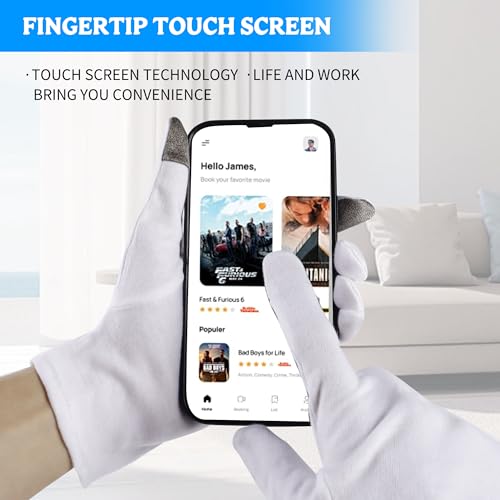 Zfyoung 3 Pairs Touch Screen Moisturizing Gloves,Cotton Moisturizing Gloves Overnight,Cotton Gloves For Dry Hands Sleeping,Eczema Gloves For Women,Repair Rough Cracked Dry Chapped Hands Skinch… thumb #3