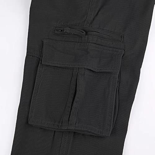 Women's Cargo Jeans High Waist Baggy Jeans Flap Pocket Loose Fit Straight Wide Leg Y2K Streetwear4