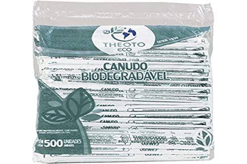 Canudo Biodegradável, Theoto, Pacote com 500