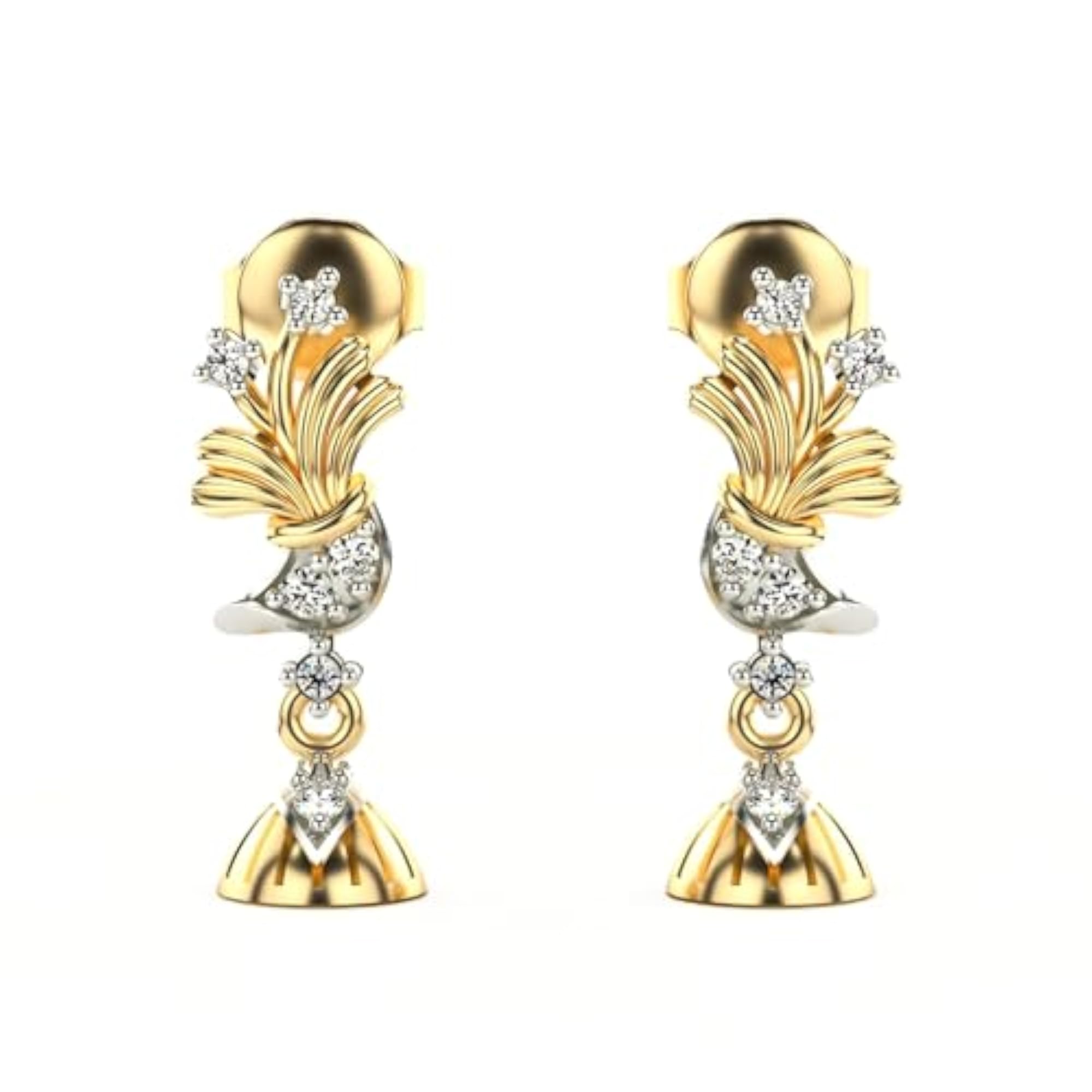 Women's Sterling Silver & Lab Grown Diamond Earrings, 0.16cts