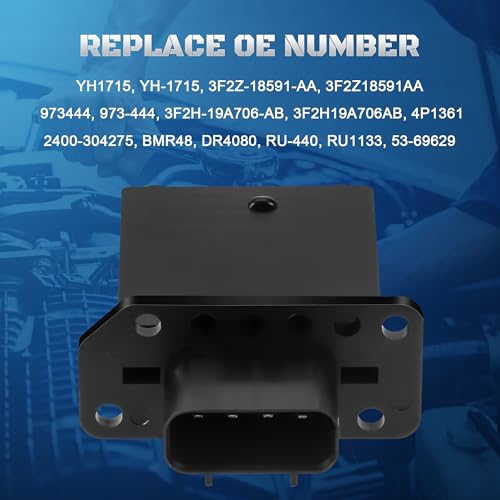 Image of HVAC Blower Motor Resistor YH-1715 Fit for 2008 2009 2010 2011 2012 Ford F150 Escape Expedtion F250 F350 Super Duty Mustang, Lincoln Mark LT, Mercury Mariner Replaces 3F2Z-18591-AA, YH1715