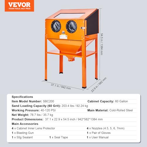 VEVOR 60 Gallon Sandblasting Cabinet