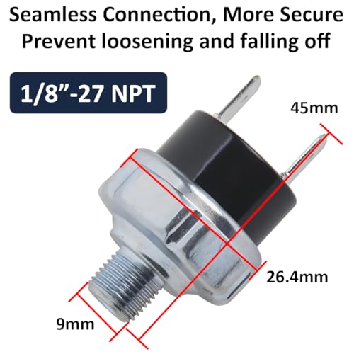 LKRXW Druckschalter für Kompressor 8-10 Bar Luftpumpe Schalter 1/8\ NPT Luftkompressor Steuerschalter Automatische Druckregelventil für Kompressoren DC 12V 24V AC 110V 220V