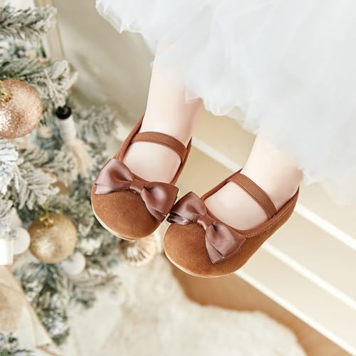 Image of Felix & Flora Toddler Flower Girl Dress Shoes - Girl Ballet Flats Party School Shoes Wedding