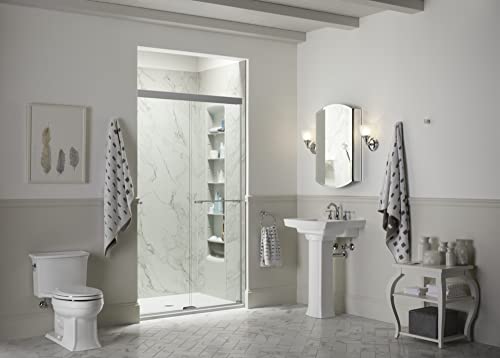 Kohler K-707201-L-Shp Revel Sliding Shower Door With 5/16" Thick Crystal Clear Glass, 70 X 56-5/8 X 59-5/8", Bright Polished Silver #TOP1