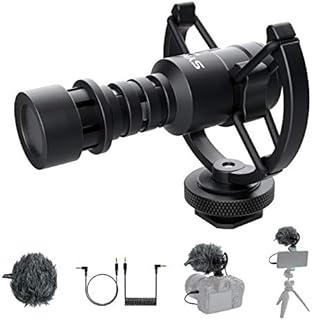 SYNCO Microphone-Camera-Reflex-DSLR-External Shotgun Cardioid Directional Mobile Video 3.5mm Micro TRS/TRRS for Tablet Laptop Recording Compatible with Canon Sony Nikon Panasonic Smartphone Mic-M1S