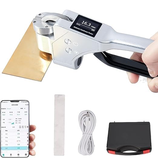 Durometro di alluminio del tester di durezza, misura HRE 23.5-110 & HWA 0-20, ideale per test dei materiali e controllo di qualità, spessore 0.6-8mm