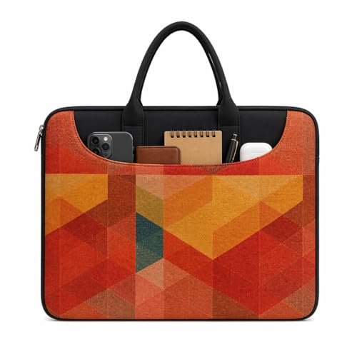 Image of Tabelito Designer Printed Laptop Sleeve for Women (13-15.6 Inch) | Jute & Vegan Leather Office Handbag | Lightweight Stylish Work Bag with Handle