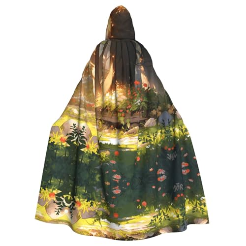 MROWYC Capas estampadas de plantas y árboles, disfraces de Halloween, carnaval, cosplay, capas que se transforman en foco de fiesta