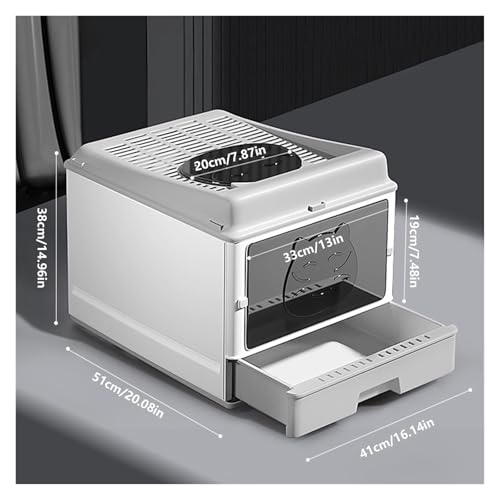 Caja de arena para gatos plástica grande con pala gris miniatura 2