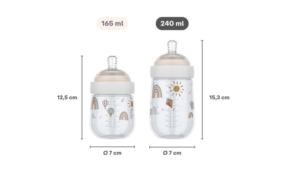 Mepal, Baby Bottle Mio Little Dutch, Transparent Cap for Storage, Anti-colic Baby Bottles - Image 4