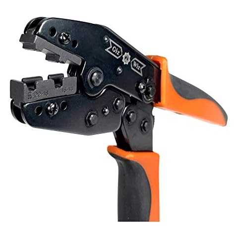 GIZWIZ Professional Ratchet Crimp Tool For Non-insulated Flag Terminals AWG 22-18/16-14 Cover