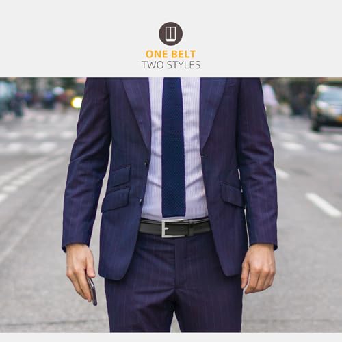 Mens Genuine Leather Dress Belt Classic Casual Belt with Single Prong Buckle for Jeans Pants Work and Business4