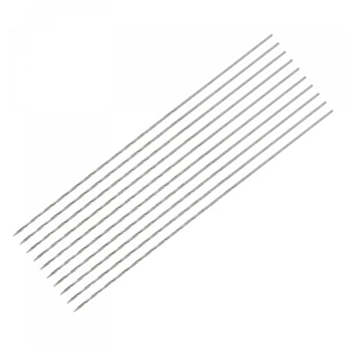 sourcing map 10 Stk. 0.5mm Mini Mikro Spiralbohrer Hochgeschwindigkeitsstahl geradem Schaft Extra lang Metallbohrer 60mm für Aluminiumlegierung