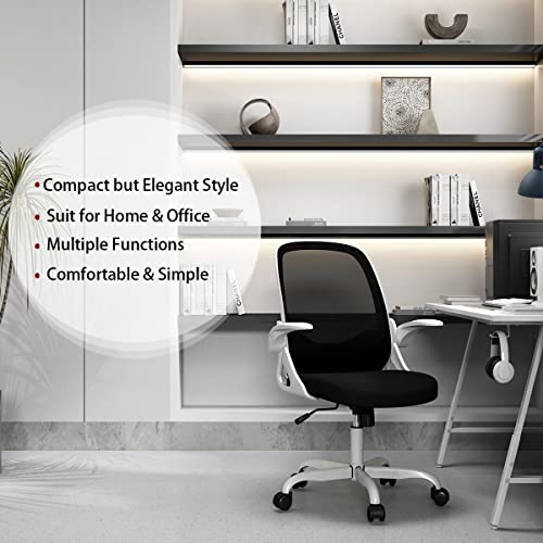 Sytas Office Chair Ergonomic Desk Chair Rolling Swivel Mesh Computer Task Chair With Flip-Up Arms And Adjustable Height，For Adults And Kids，White #TOP2