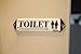 NIKKY HOME Vintage Rustic Toilet Door Sign Wall Plaque Sign 12 in by 3.12 in