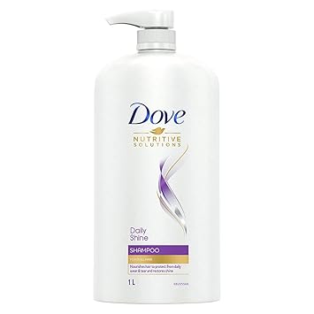 Dove Daily Shine Shampoo 1 L, For Damaged or Frizzy Hair, Makes Hair Soft, Shiny And Smooth - Mild Daily Shampoo for Men & Women