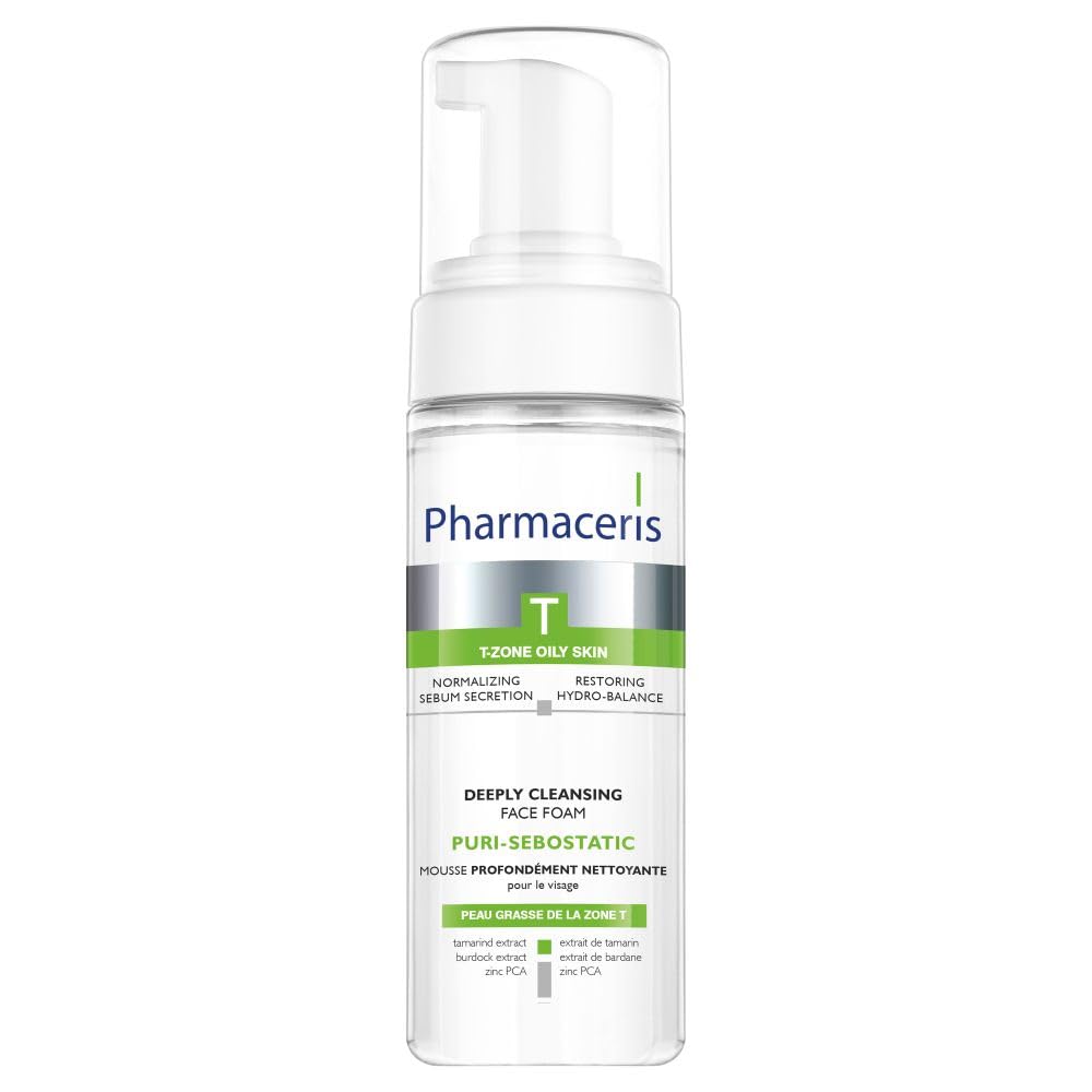 – T-Zone Puri‑Sebostatic Deeply Cleansing Face Foam, 150 Ml – Soap‑Free Foam With Tamarind Extract, Burdock, Zinc Pca And Mango Wax For Oily, Acne‑Prone Skin