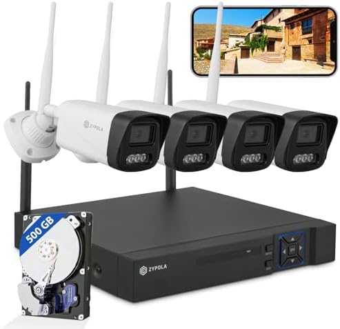 Amazon: Zypola® Wireless Security Camera System, 4CH NVR with 4