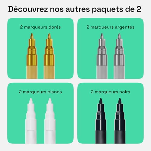 Artistro 2 Stylos Peinture Acrylique Blanc – Pointe Extra Fine 0,7 mm – Pour Roche, Céramique, Bois, Verre, Plastique – Idéal pour Projets Artistiques et Bricolage – vue 6
