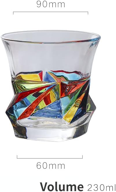 Miniatura 4 de kkekos Soplado a mano estilo italiano coloridos vasos de whisky vasos de agua taza de cristal (01)