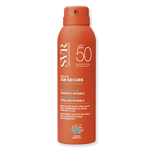 SVR - Sun Secure Brume SPF50+ - Brume solaire légère et invisible – Très haute protection UVA, UVB, infrarouge & lumière visible – Peaux sensibles – Niacinamide, Vitamine E – 200 ml