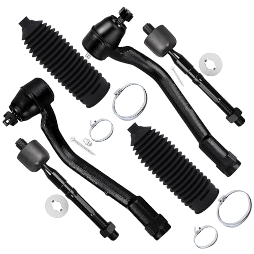 SCITOO 6pcs Front Suspension Kit Outer Inner Tie Rod End w/Boot Replacement for 2012-2017 for Hyundai Azera for Hyundai Sonata for Kia Cadenza for Kia Optima