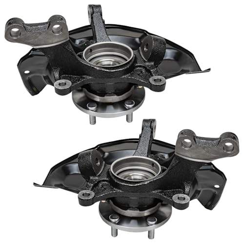 Image of Detroit Axle - Front 2pc Steering Knuckles for Lexus RX330 RX350 RX400h Toyota Highlander, 2 Steering Knuckles & Wheel Hub Bearings Replacement