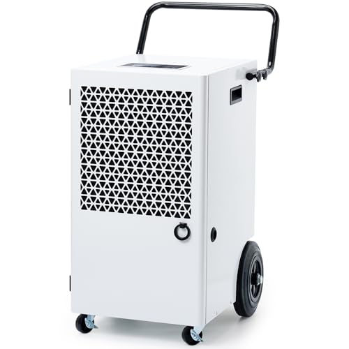 Megonia 120L/Giorno Deumidificatore Elettrico a Compressore: Deumidificatore Professionale con Pompa e Tubo di Scarico, Zona 300m²/600m³ Deumidificatori, Timer 24H, Controllo Dell'Umidità