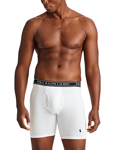 Image of POLO RALPH LAUREN Underwear Boxer Brief, 3-Pack, Stretch Classic Fit, Moisture Wicking Pouch, Regular, Trunk & Long Leg