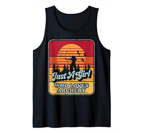 Just A Girl Who Loves Archery Archer Retro Vintage Gift Bow Débardeur
