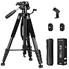 JOILCAN Tripod Camera Tripods, 74″ Tripod for Camera Phone Video Recording, Heavy Duty Cameras Tripod Stand, Professional Travel DSLR Tripods Compatible with Canon iPhone, Max Load 15 LB