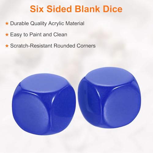 Dés vierges acrylique bleu 1,6 cm pour remplacer vos pièces perdues