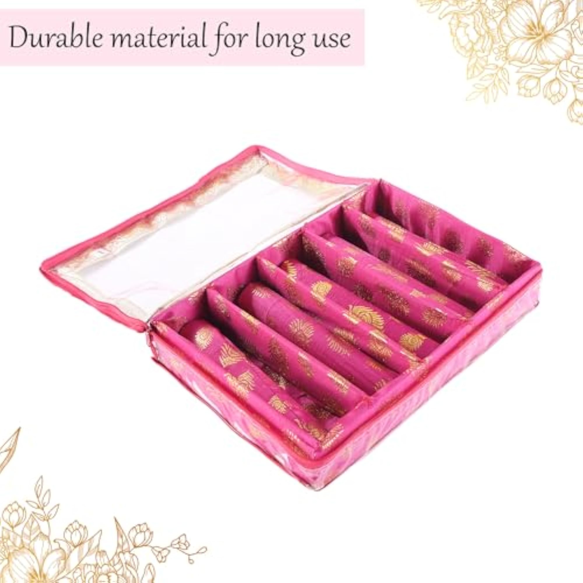 Transparent 5-Rod Removable Bangles Organizer Storage Box