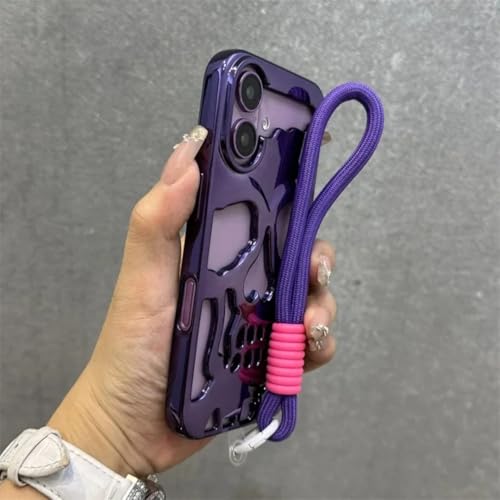 Coque iPhone 16 souple anti-chute avec bracelet et aérations