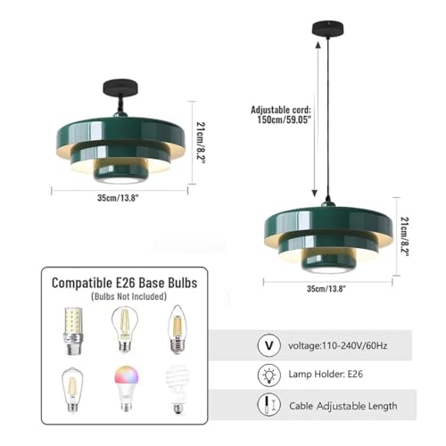 Lámpara de araña minimalista vintage negra y blanca con base E27 para techo de salón 6
