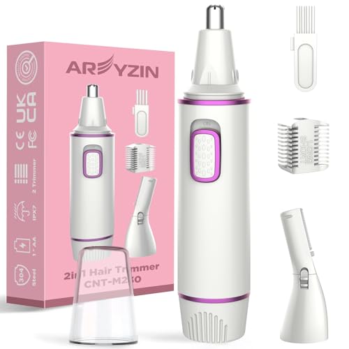 Image of Nose Hair Trimmer for Women 2 in 1 Painless Eyebrow Trimmer and Nose Trimmer Facial Hair Removal Nasal Hair Clippers Professinal, Waterproof, Dual-Edge Blade